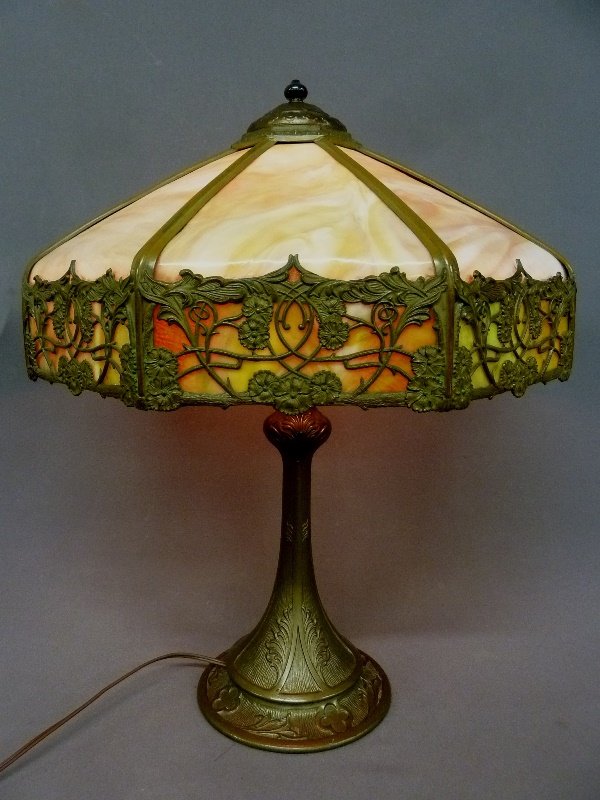 Circa 1920's Carmel 12 Panel Table Lamp with Wonderful (1 of 7)