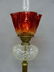 Circa 1880's Cut Glass Oil Lamp with Bronze Griffins - 2
