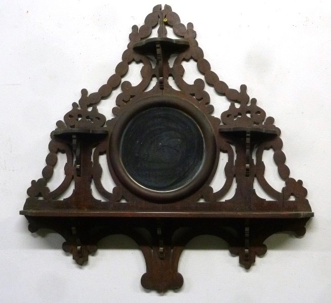 Circa 1860's Walnut Wall What not Shelf with round (1 of 1)