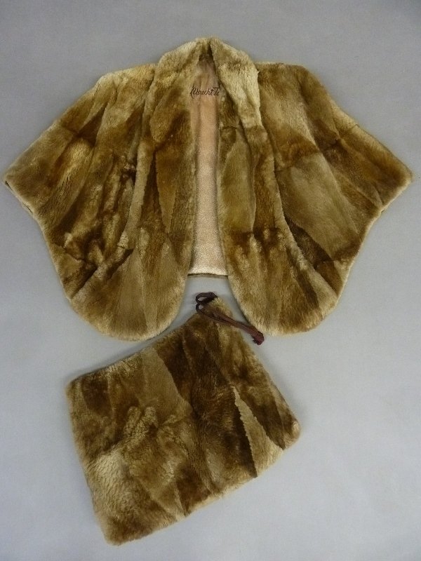 Small Rabbit Fur Coat and Hand Warmer Muff marked (1 of 2)