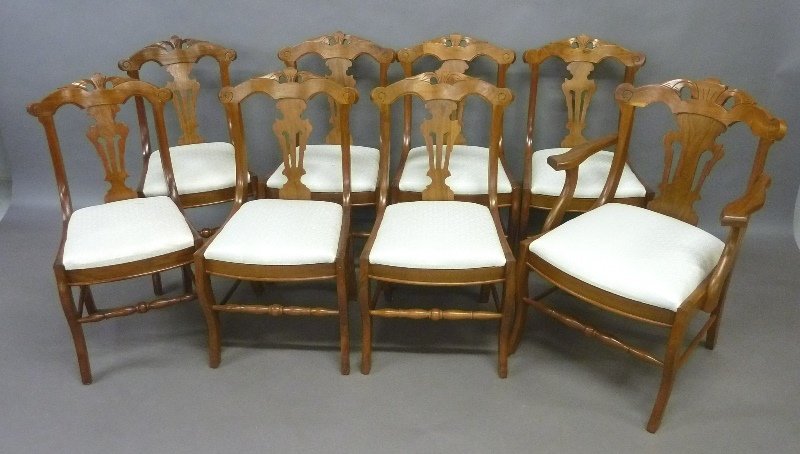 Hard to Find Set of 8 Circa 1870's Walnut American (1 of 3)