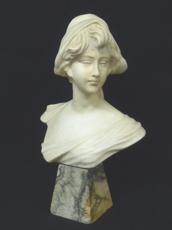 Late 19th or Early 20th Century Hand Carved Marble Bust (1 of 4)
