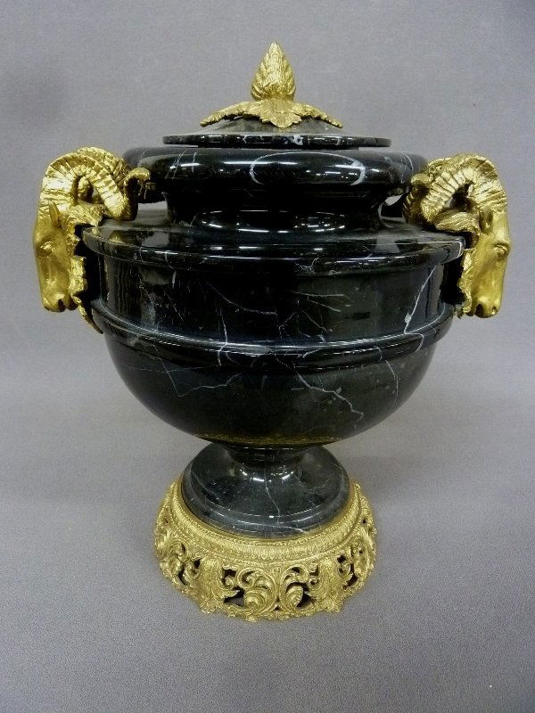 20th Century Bronze Rams Head Ormolu mounted Black (1 of 3)