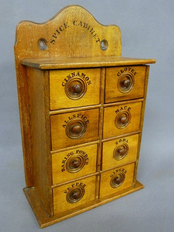 Circa 1880's Antique Spice Cabinet with Origianl (1 of 2)