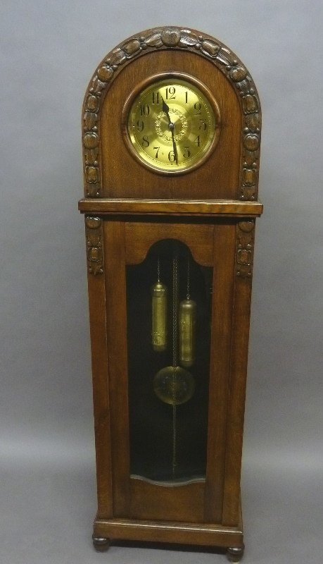 Circa 1910 Signed "Gustav Becker" Oak 2 weight Time and (1 of 6)