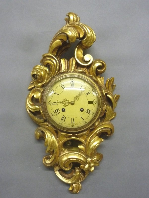 Circa 1920's Gilded Carved Wooden Louis XV Style Clock (1 of 4)