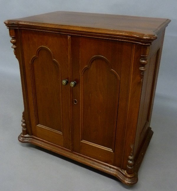 Circa 1860's Unique Walnut American 2 Door Cabinet with (1 of 2)