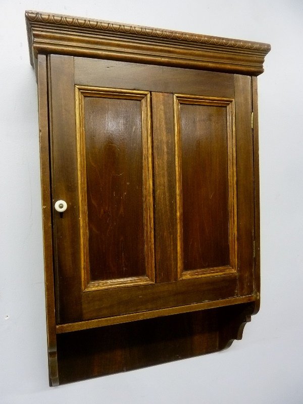 19th Century Country Hanging Wall Cabinet with Paneled (1 of 4)