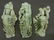 Set of 3 Carved Light Green Jade Figures - average