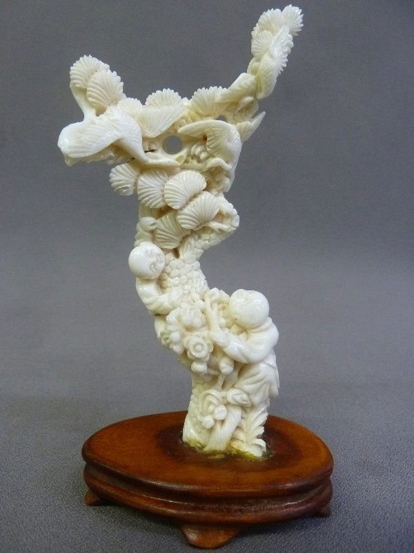 Well Carved Chinese Coral Sculpture of Two Boys and (1 of 6)