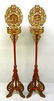 Gilt Decorated Hand Carved Chinese Candle Screens with