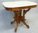 Circa 1870's Burl Walnut Marble Top Parlor Table in