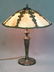 Circa 1920's 8 Panel Carmel Slag Glass Table Lamp with