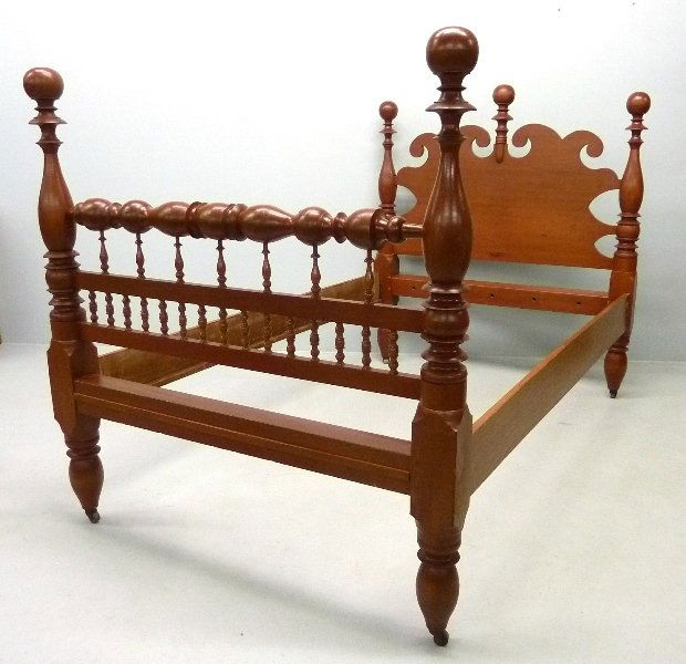 American Circa 1830's Cannon Ball Rope Bed with great (1 of 4)