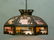 Circa 1920's Large 16 Panel Slag Glass Chandelier with