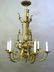 Circa 1900 6 Arm Cast Bronze French Chandlier with