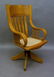 Circa 1900 Solid Oak Swivel Roll Arm Desk Chair with
