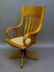 Circa 1900 Solid Oak Swivel Roll Arm Desk Chair with - 2
