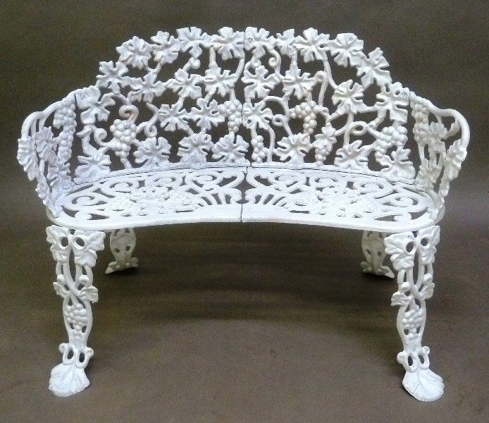 Cast Iron Garden Bench with Grape & Leaf Décor thru out (1 of 2)