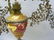 Large 1890 Solid Bronze Oil Chandelier with Majolica - 4