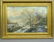 19th Century Winterscape oil on canvas people skating
