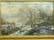 19th Century Winterscape oil on canvas people skating - 2