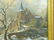 19th Century Winterscape oil on canvas people skating - 4