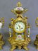 Circa 1900 3 pc Porcelain & Metal French Clock Set with - 2