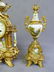 Circa 1900 3 pc Porcelain & Metal French Clock Set with - 3