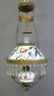 C 1900 Hand Painted Hanging Oil Lamp with Prisms, has