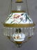 C 1900 Hand Painted Hanging Oil Lamp with Prisms, has - 2