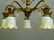 Circa 1920 5 Arm Brass Floral Decorated Chandelier with - 4