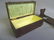 2 pieces C 1910 Mission Style Oak Box w/brass & Folding - 3