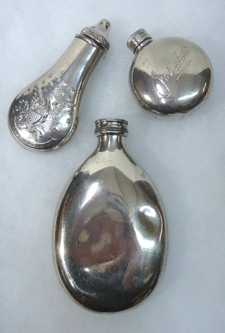 3 Vintage Flasks: 2 3/4", 4 1/4", & 5"