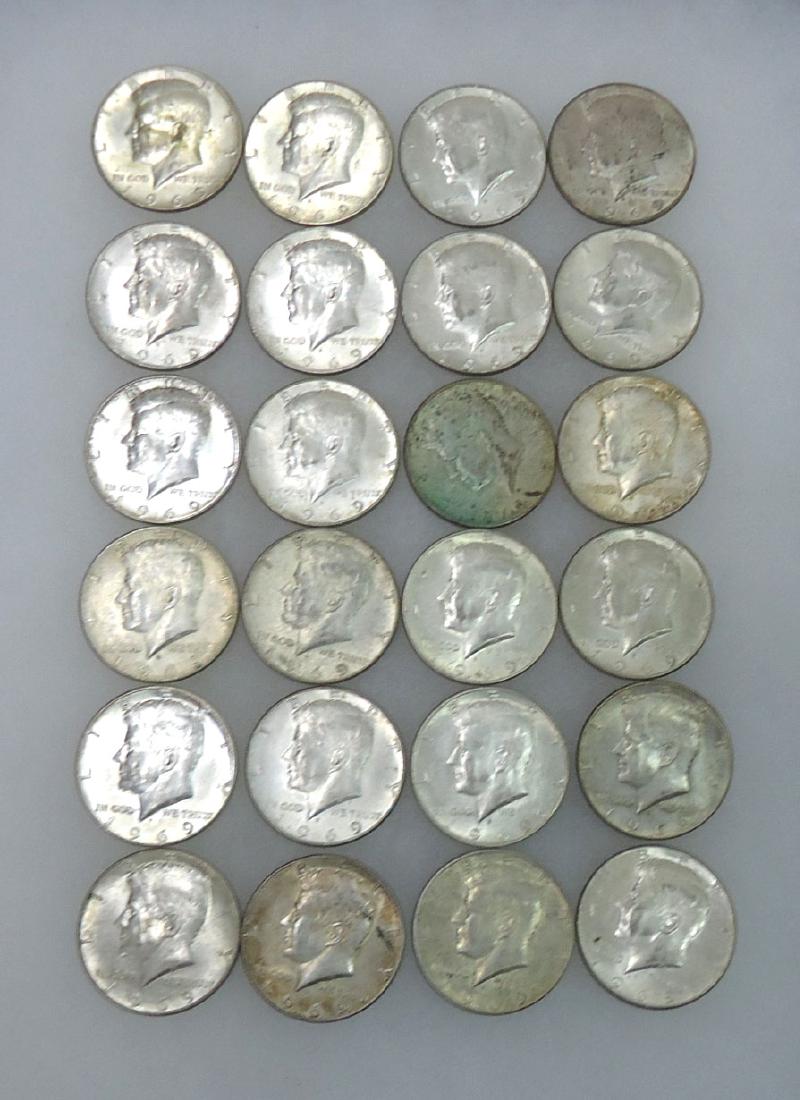 (24) 1969 Kennedy Half Dollars (1 of 2)