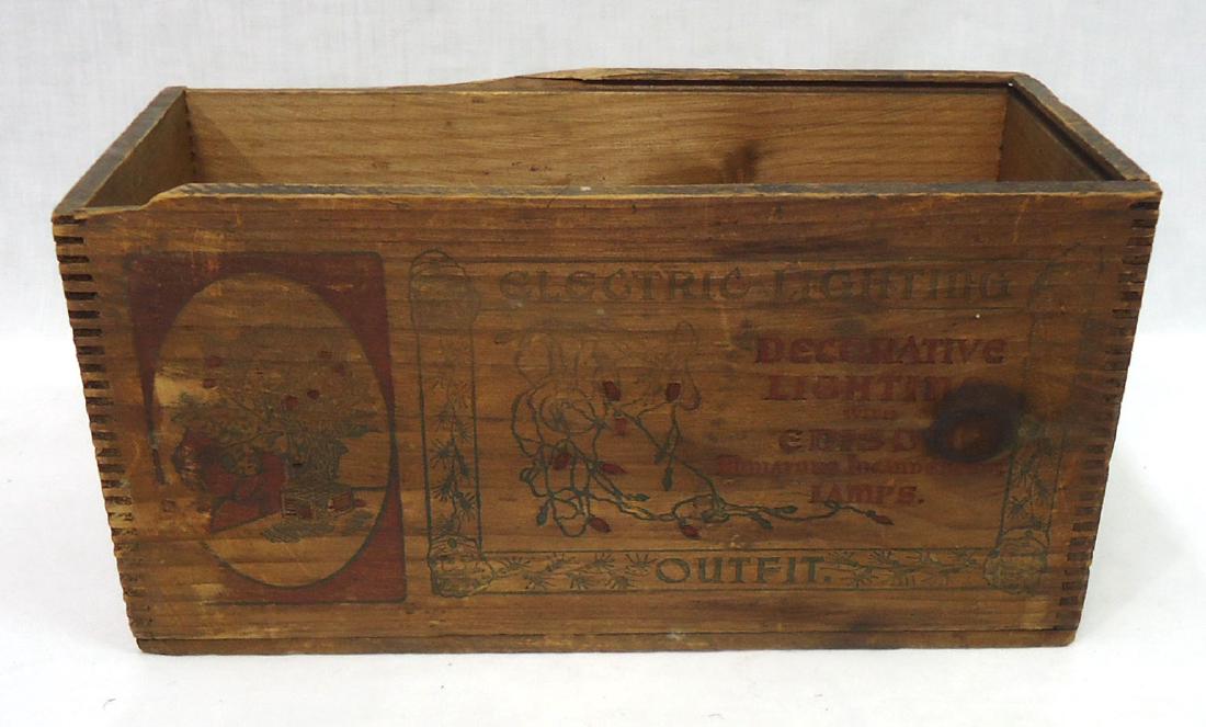 Wooden Christmas Lights Box: 7"T x 13" x 6"