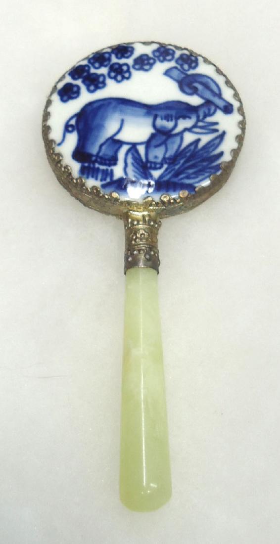 Oriental Hand Mirror: 5" x 2 1/4"