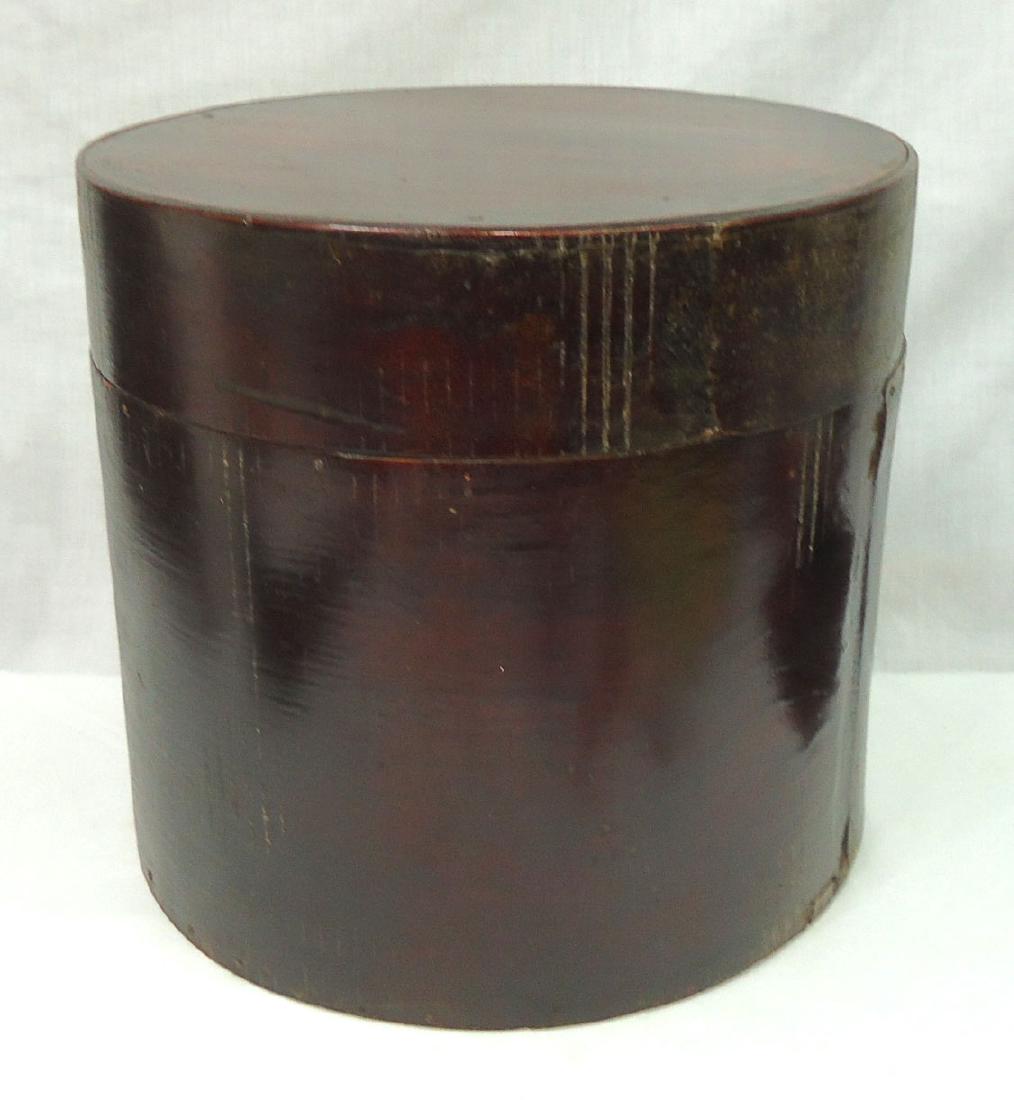 Wooden Hat Box: 12 1/2"T x 13"W