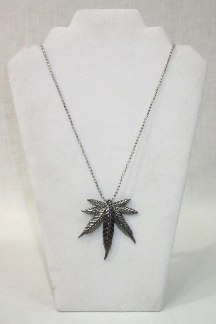 Marijuana Necklace Knife: 2 1/2" x 2 1/4" Pendant