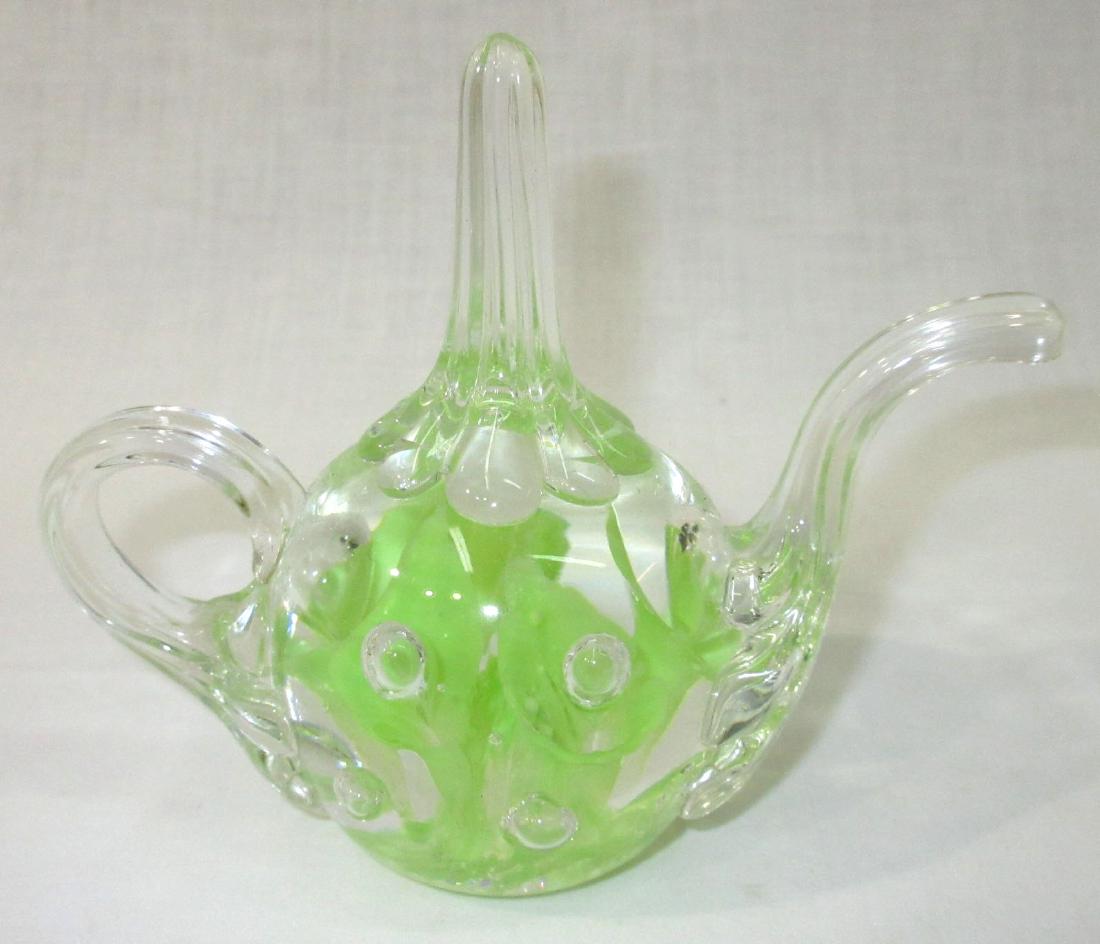 St. Clair Teapot Paperweight: 4 3/4"T x 6" x 2 1/2"