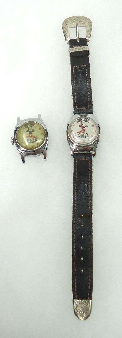 2 Hopalong Cassidy Wristwatches: 8"L & 1 1/8" face