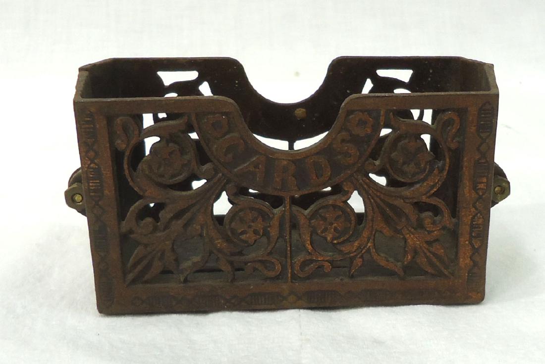 Antique C.I. Card Rack: 2 1/2"T x 5" x 2"