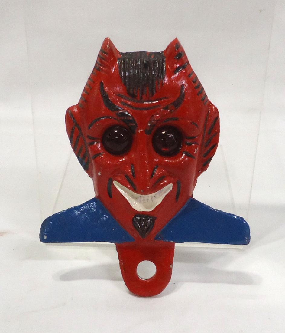 Modern Devil's Head License Plate Topper: 4 3/4" x 3 1/2"