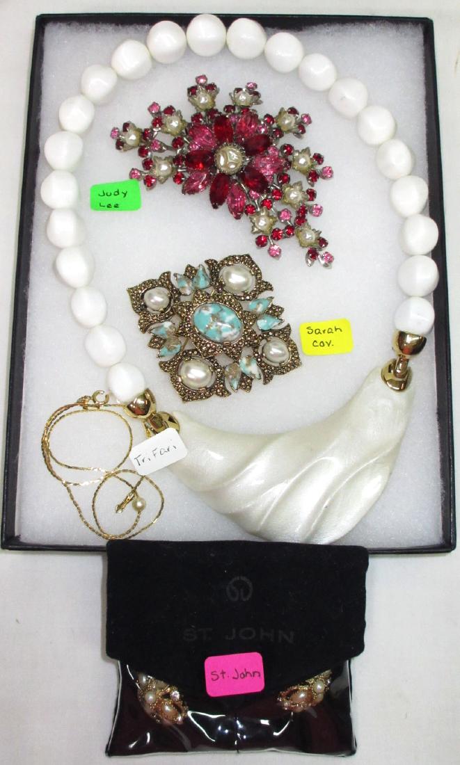Sgnd Costume Jewelry: Trifari, St John, & Judy Lee