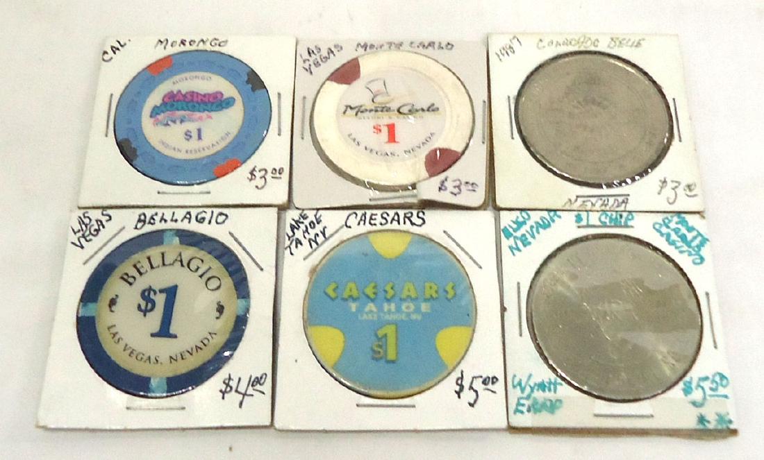 6 Poker Chips & Gaming Tokens: 6pc
