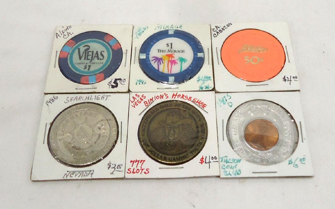 6 Poker Chips & Gaming Tokens: 6pc