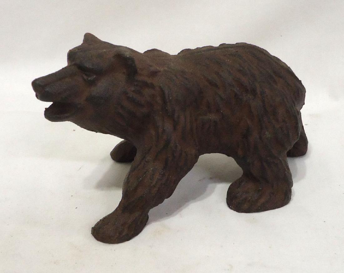 Cat Iron Bear Door Stop: 3 1/2"T x 6"L