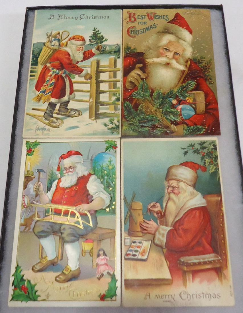 4 Santa Claus Christmas Postcards: 4pc