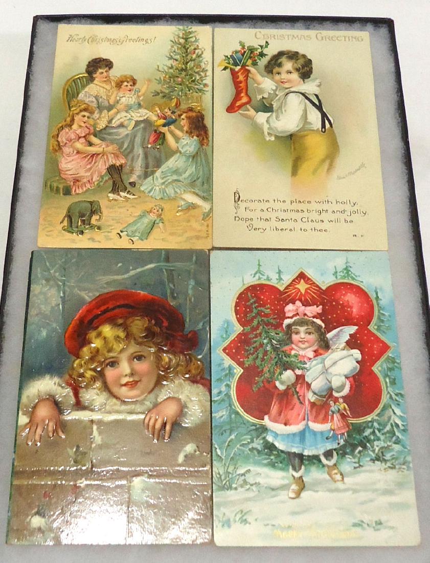 4 Santa Claus Christmas Postcards: 4pc