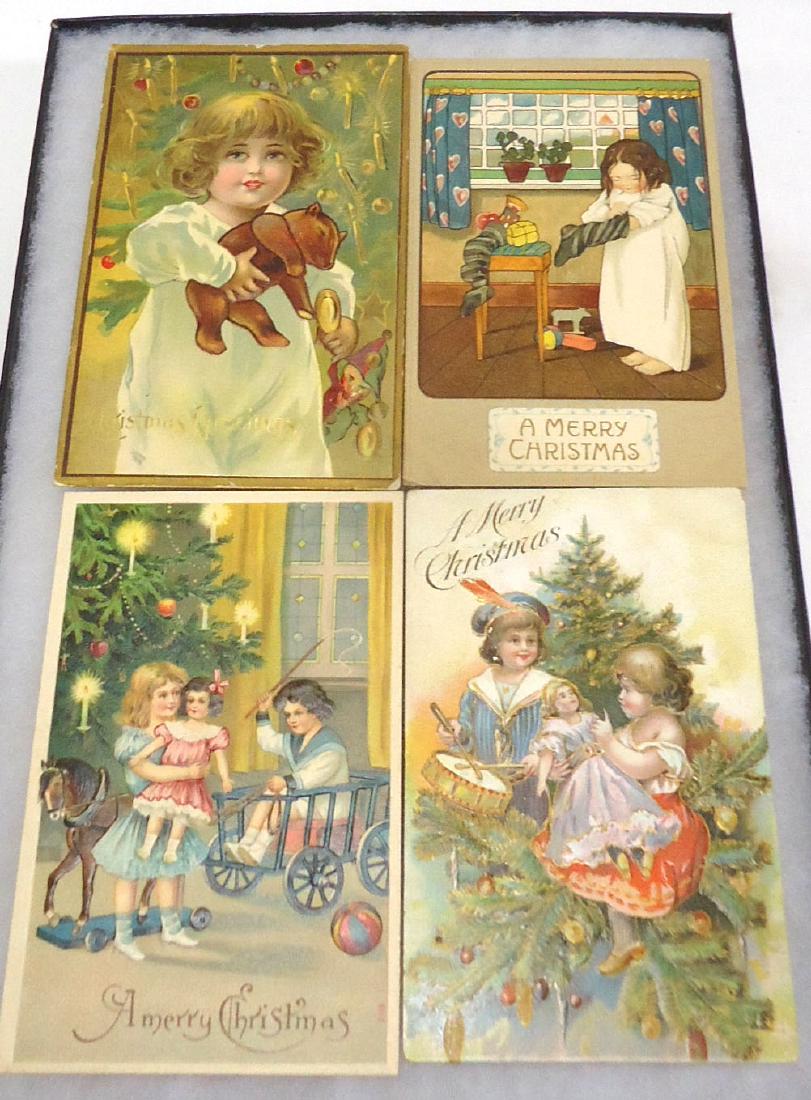 4 Santa Claus Christmas Postcards: 4pc